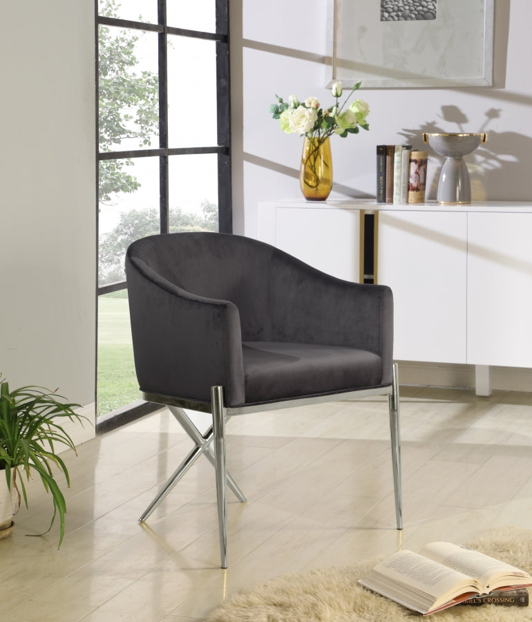 Chaise de salle à manger en velours Xavier