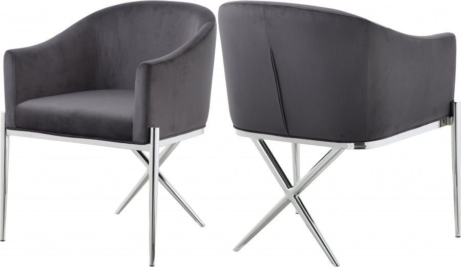 Chaise de salle à manger en velours Xavier