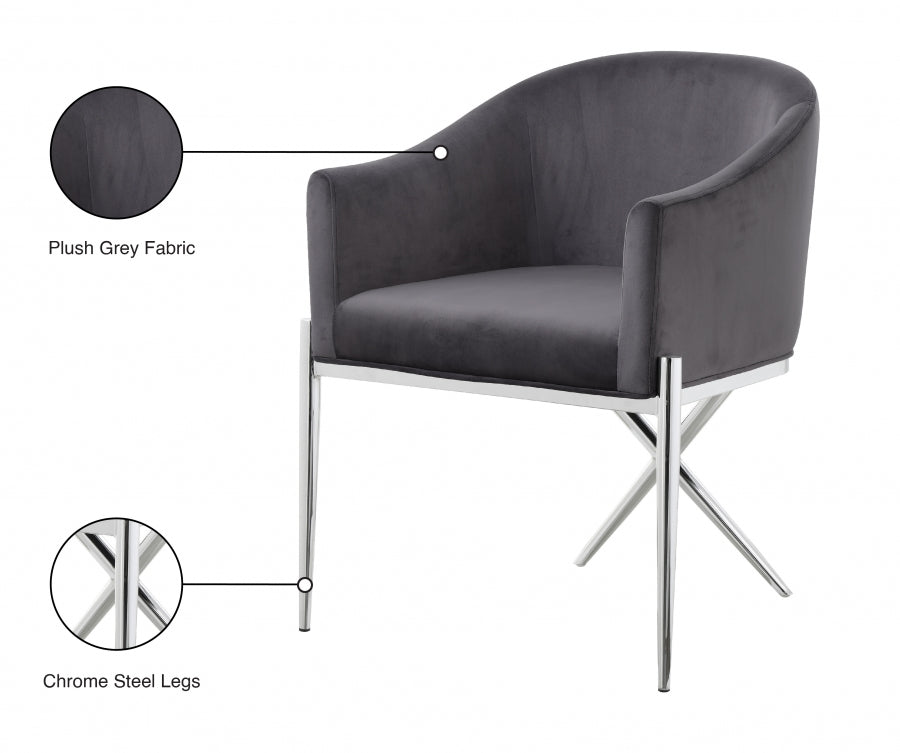 Chaise de salle à manger en velours Xavier