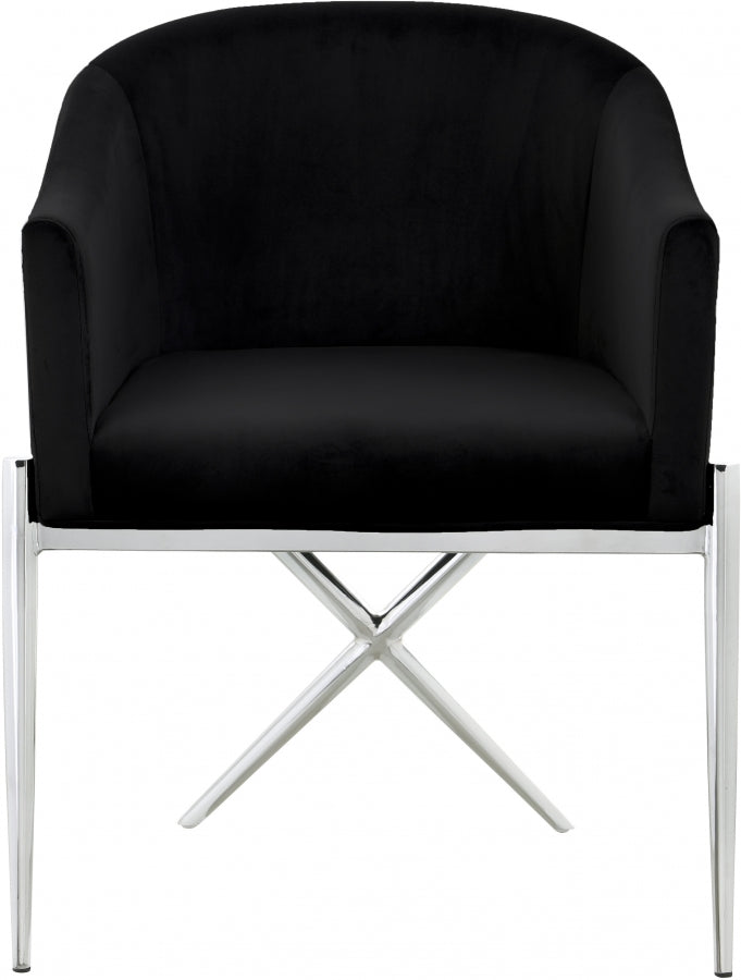 Chaise de salle à manger en velours Xavier