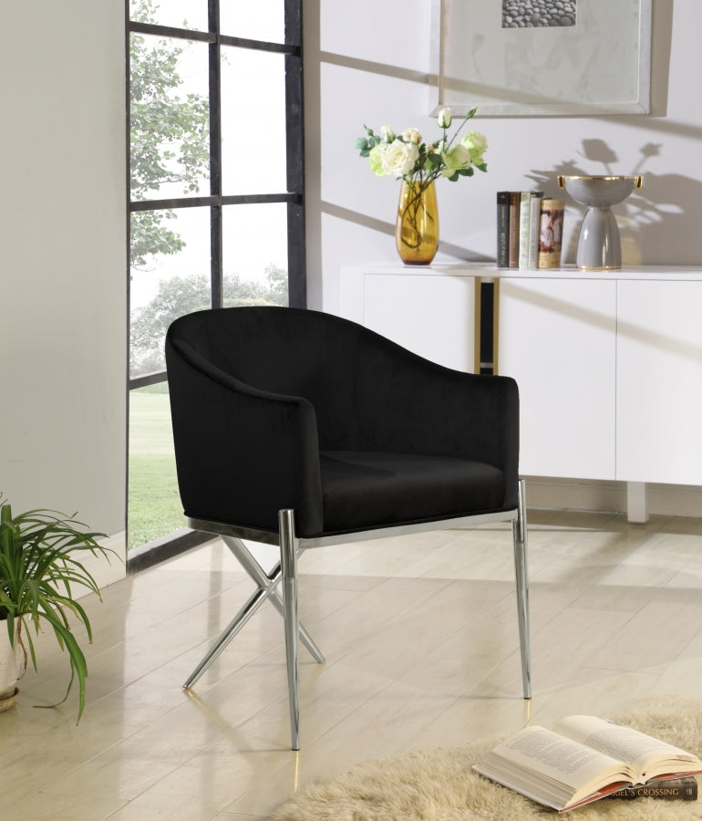 Chaise de salle à manger en velours Xavier