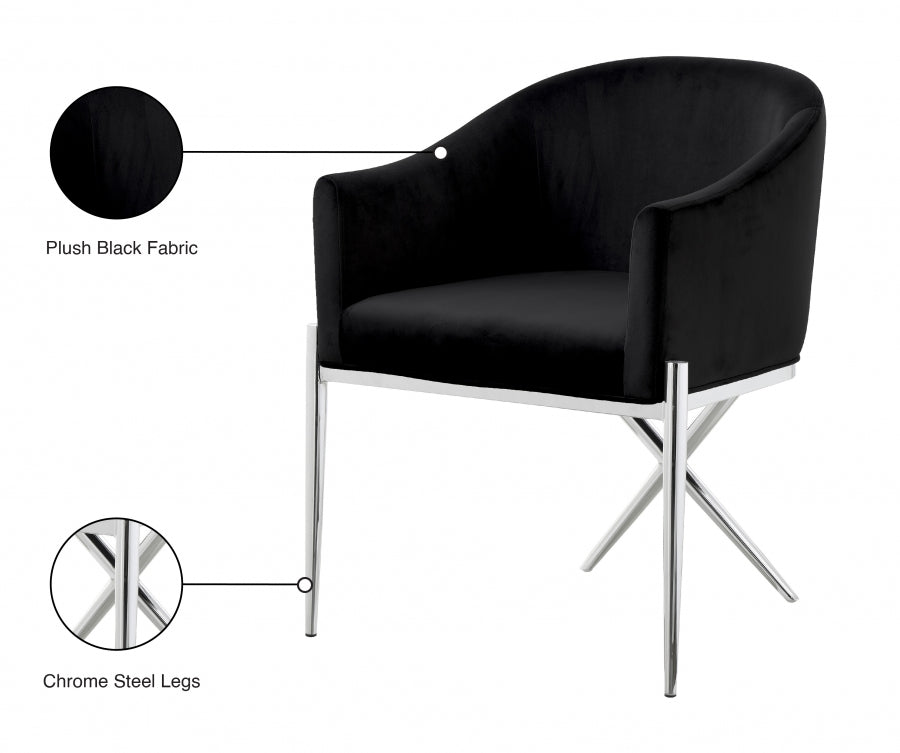 Chaise de salle à manger en velours Xavier