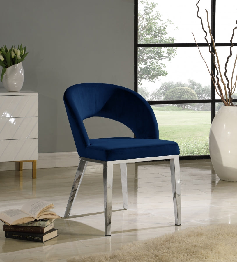 Chaise de salle à manger en velours Roberto