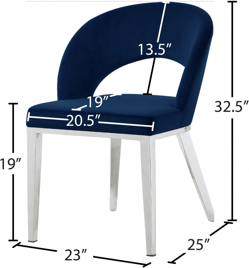Chaise de salle à manger en velours Roberto