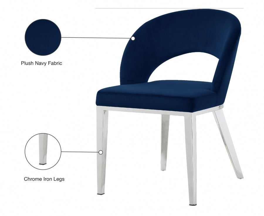 Chaise de salle à manger en velours Roberto