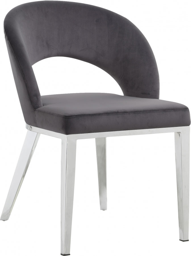 Chaise de salle à manger en velours Roberto