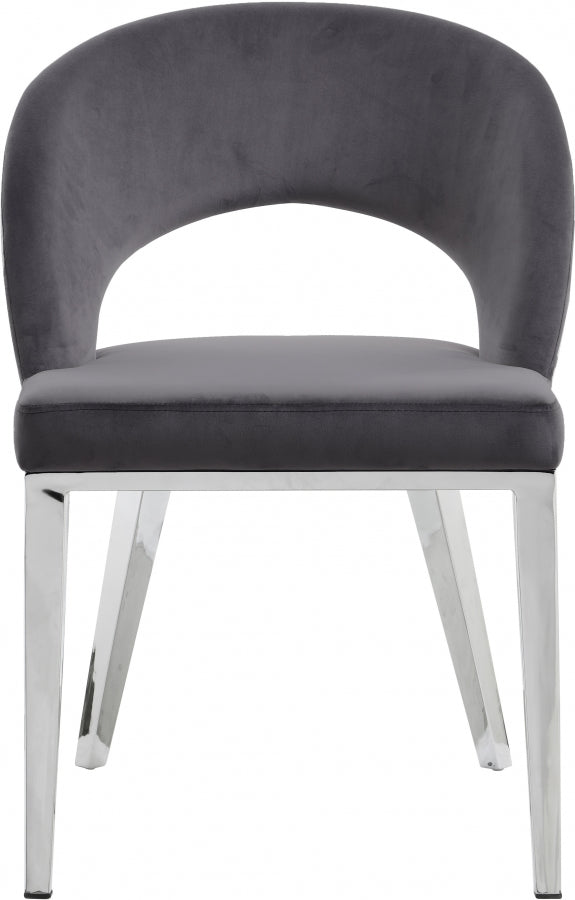Chaise de salle à manger en velours Roberto