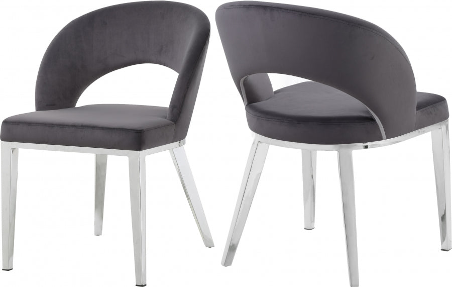 Chaise de salle à manger en velours Roberto