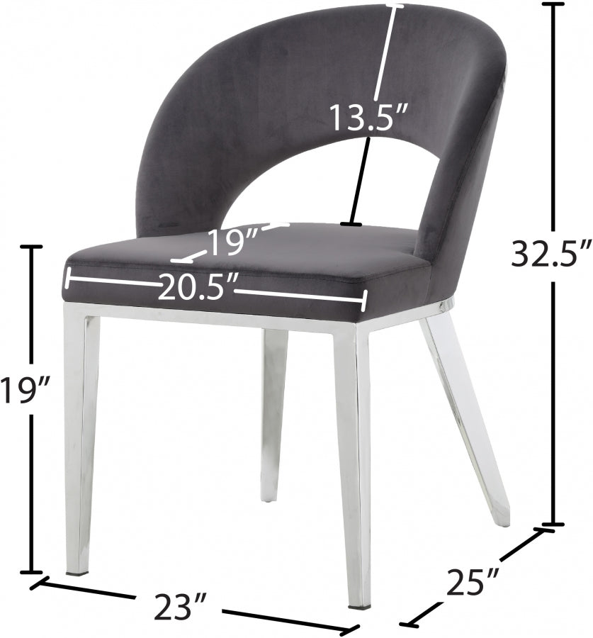 Chaise de salle à manger en velours Roberto