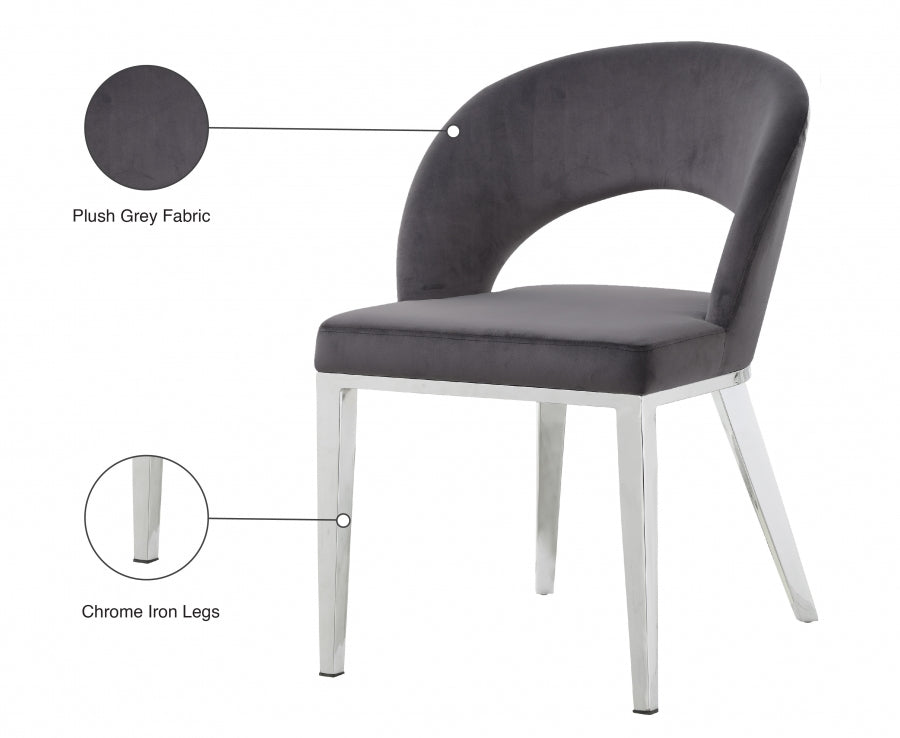 Chaise de salle à manger en velours Roberto