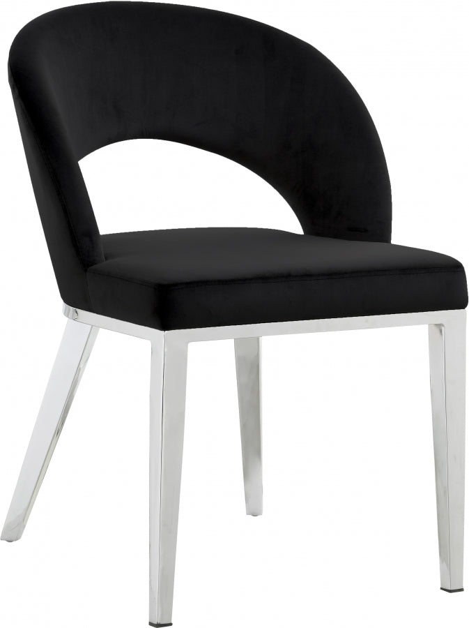 Chaise de salle à manger en velours Roberto