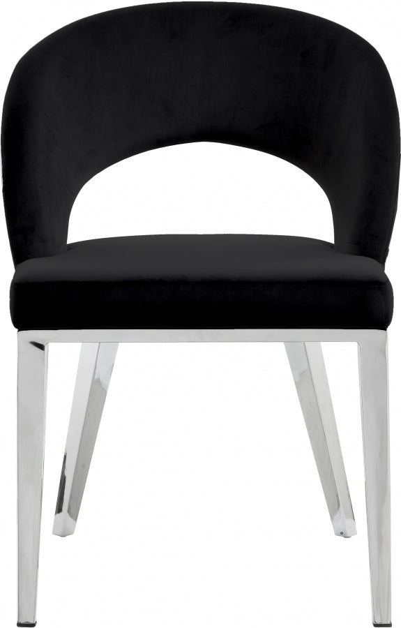 Chaise de salle à manger en velours Roberto