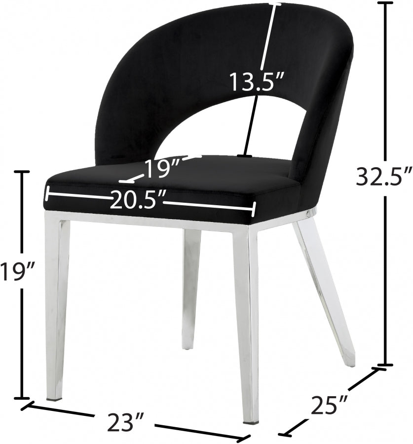 Chaise de salle à manger en velours Roberto