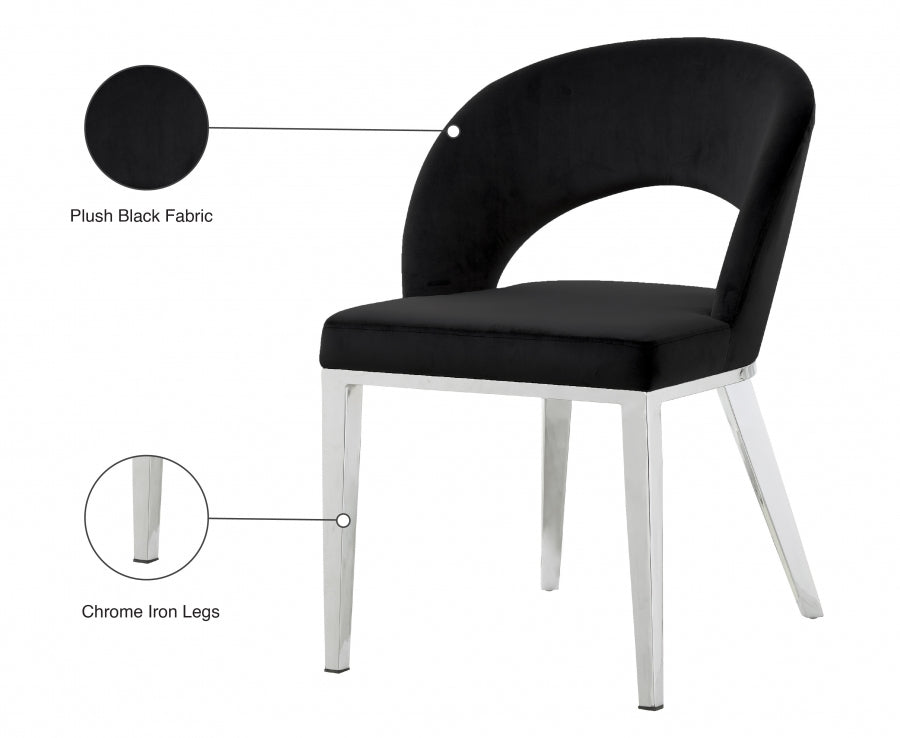 Chaise de salle à manger en velours Roberto