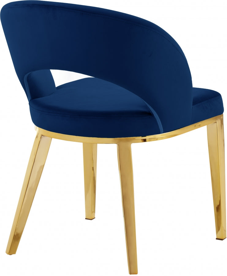 Chaise de salle à manger en velours Roberto