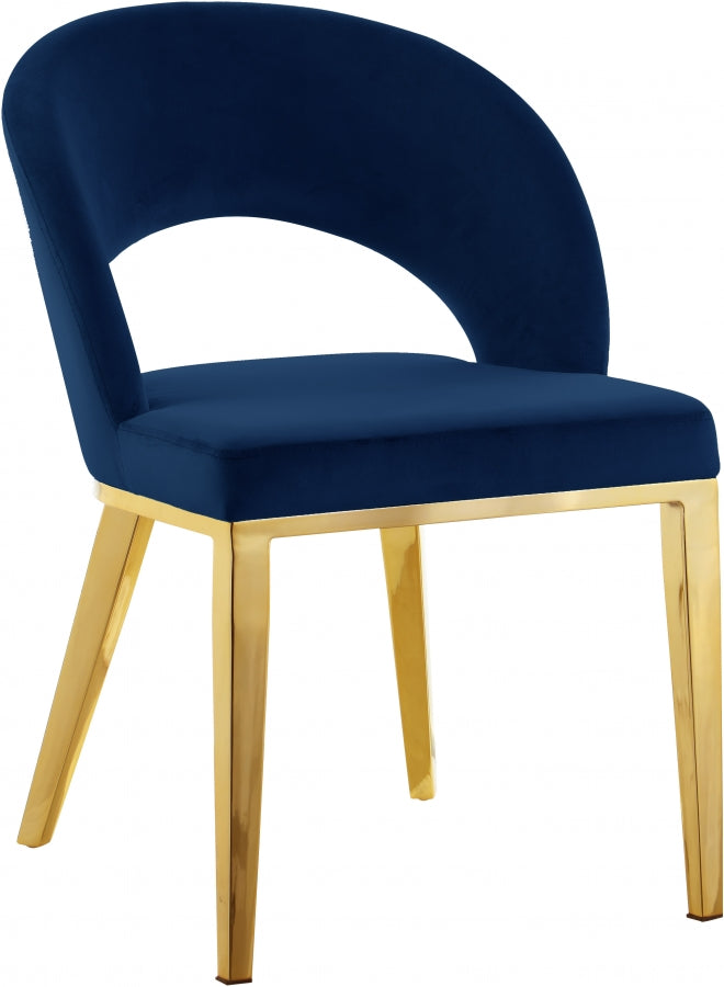 Chaise de salle à manger en velours Roberto