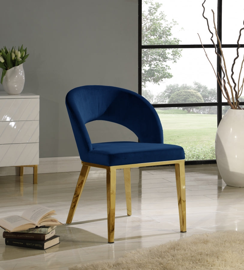 Chaise de salle à manger en velours Roberto
