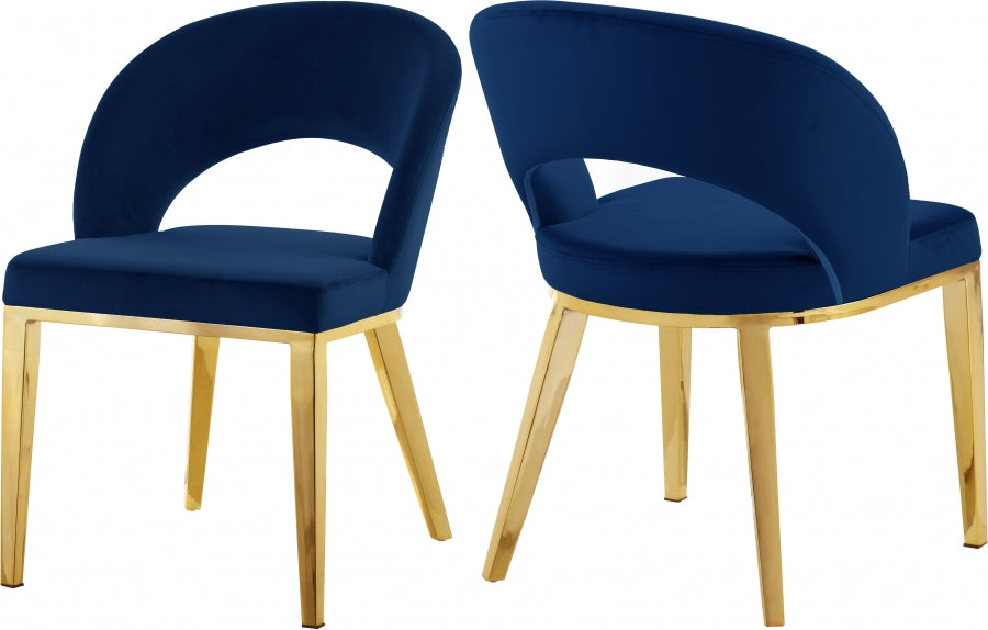 Chaise de salle à manger en velours Roberto