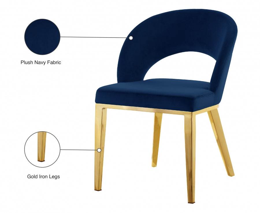 Chaise de salle à manger en velours Roberto