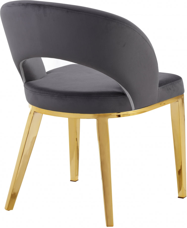 Chaise de salle à manger en velours Roberto