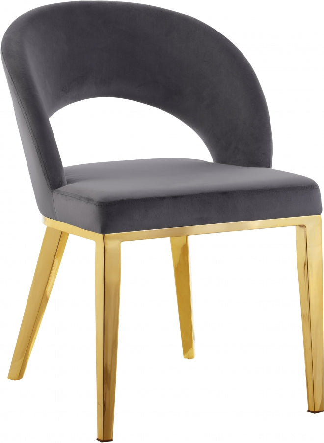 Chaise de salle à manger en velours Roberto