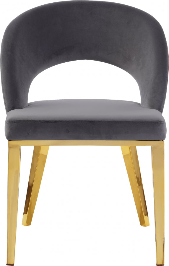 Chaise de salle à manger en velours Roberto
