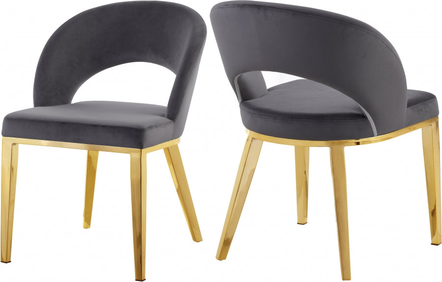 Chaise de salle à manger en velours Roberto
