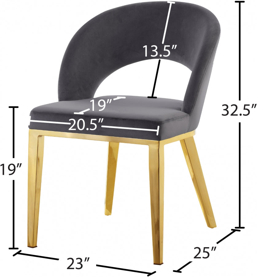 Chaise de salle à manger en velours Roberto