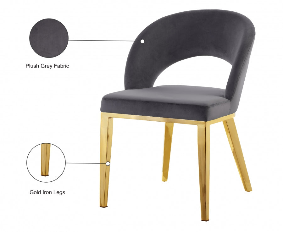 Chaise de salle à manger en velours Roberto