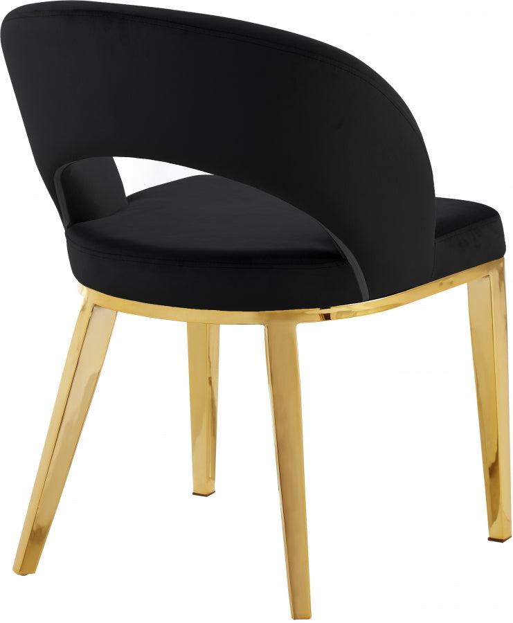 Chaise de salle à manger en velours Roberto