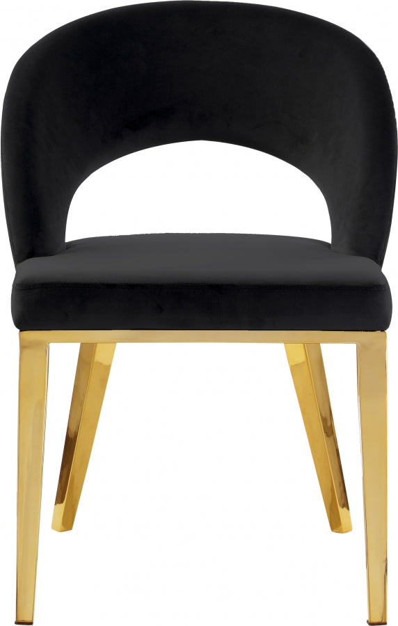 Chaise de salle à manger en velours Roberto