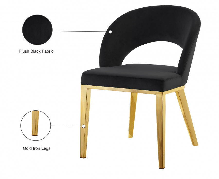 Chaise de salle à manger en velours Roberto