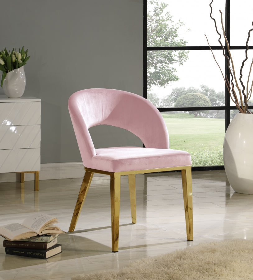 Chaise de salle à manger en velours Roberto