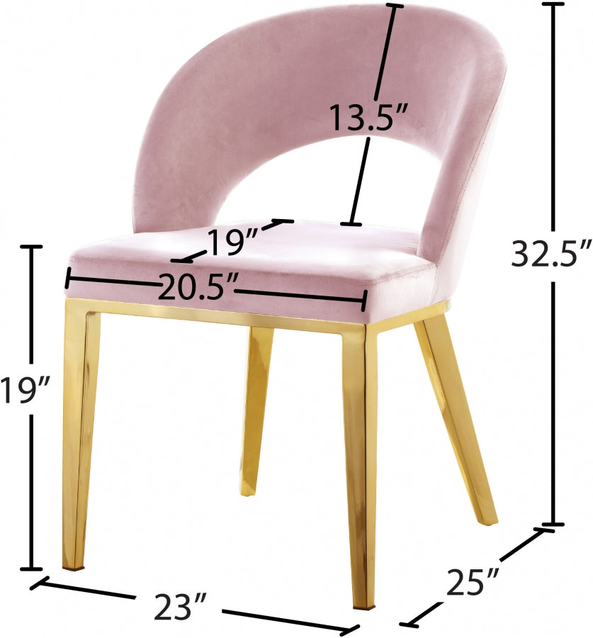 Chaise de salle à manger en velours Roberto