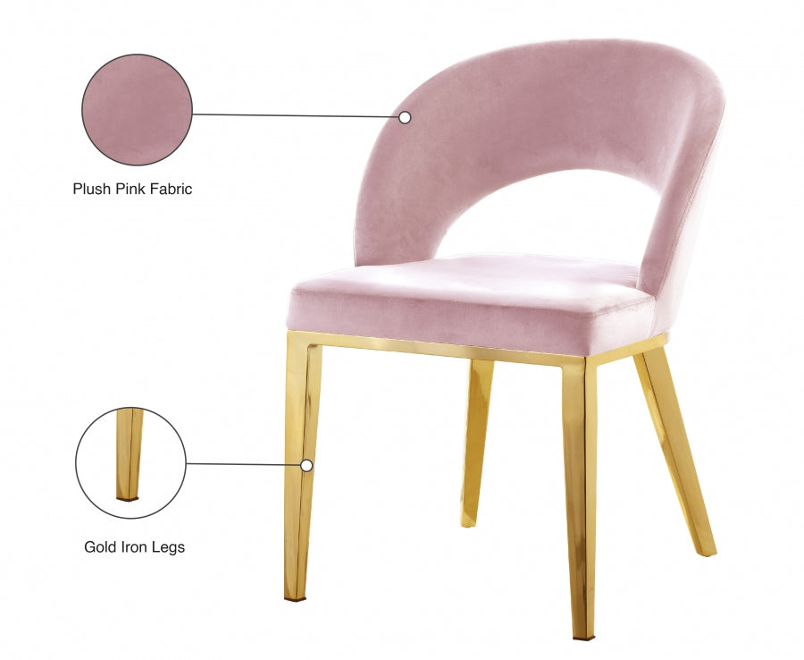 Chaise de salle à manger en velours Roberto