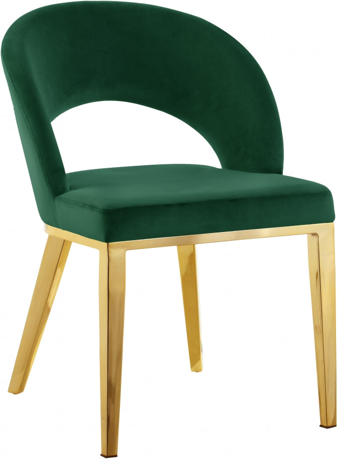 Chaise de salle à manger en velours Roberto