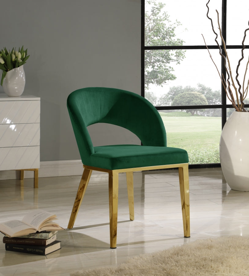 Chaise de salle à manger en velours Roberto
