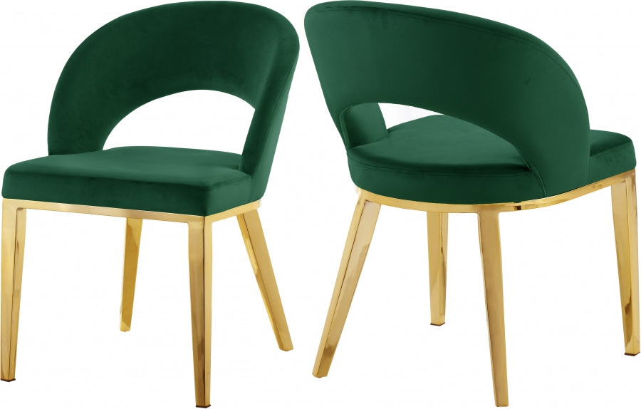 Chaise de salle à manger en velours Roberto