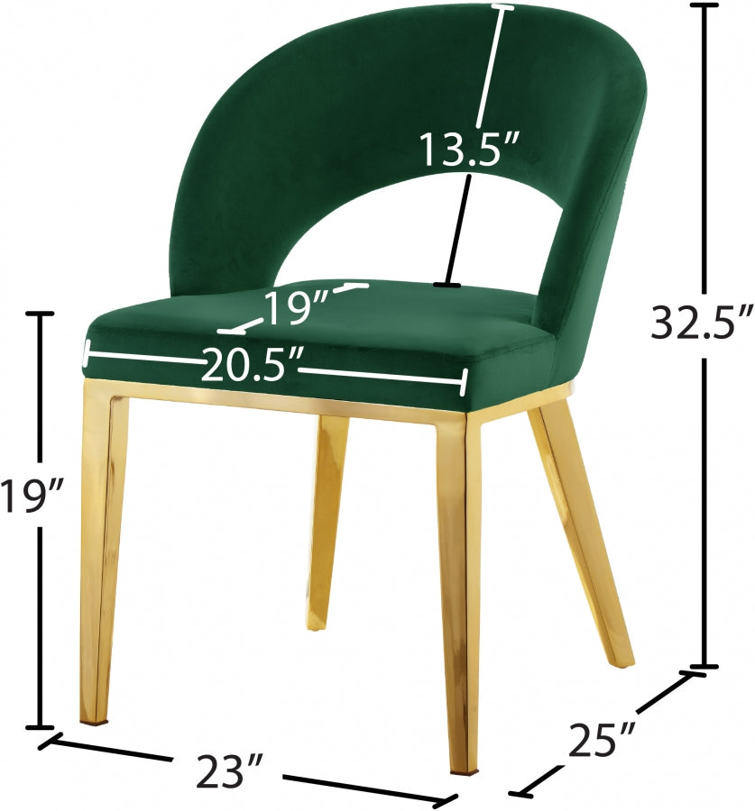 Chaise de salle à manger en velours Roberto