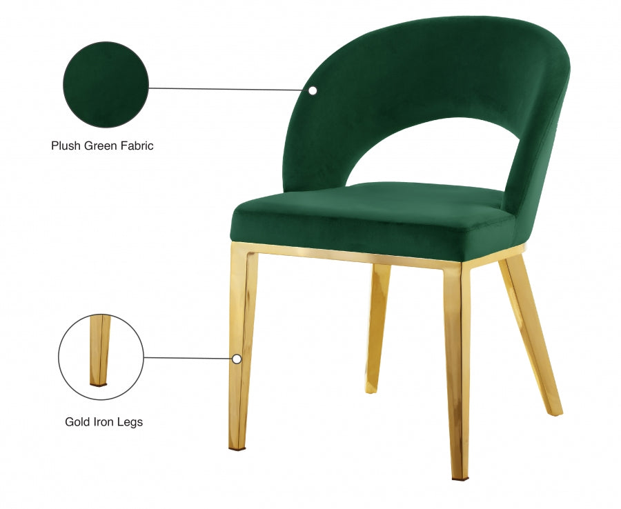 Chaise de salle à manger en velours Roberto