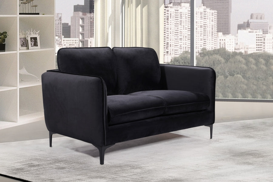 Causeuse en velours coquelicot