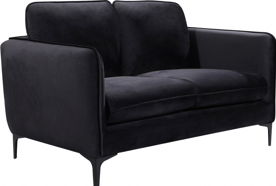 Causeuse en velours coquelicot