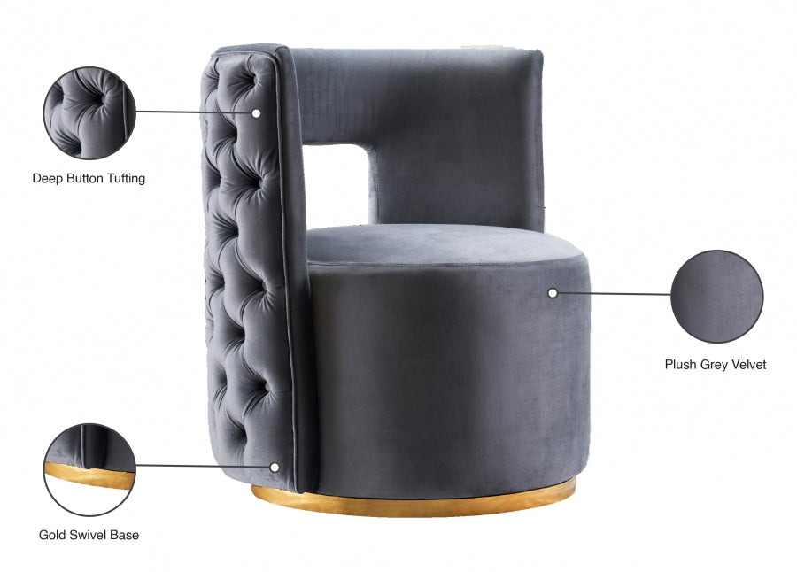 Chaise d'appoint Théo en velours