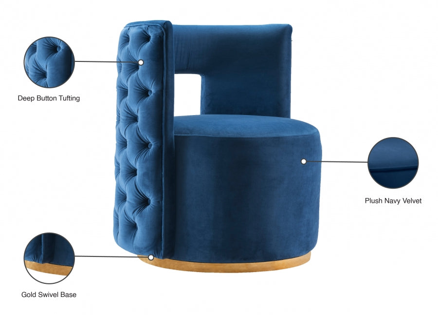Chaise d'appoint Théo en velours