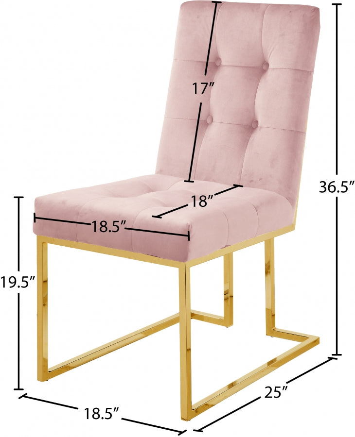 Chaise de salle à manger en velours Pierre