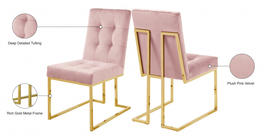 Chaise de salle à manger en velours Pierre