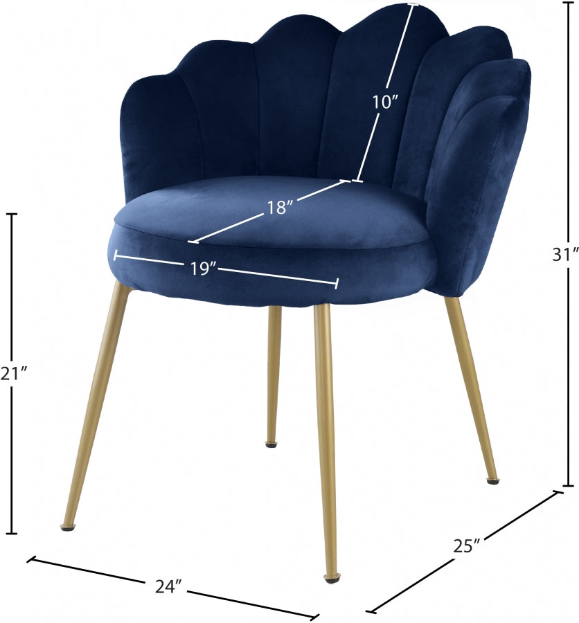 Chaise d'appoint/chaise de salle à manger en velours Claire