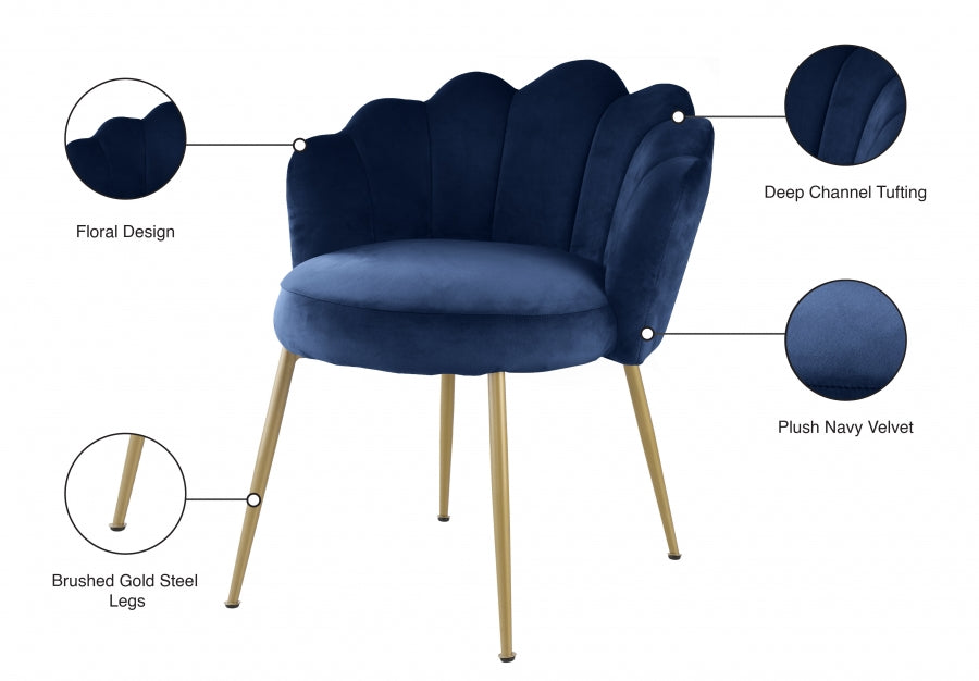 Chaise d'appoint/chaise de salle à manger en velours Claire
