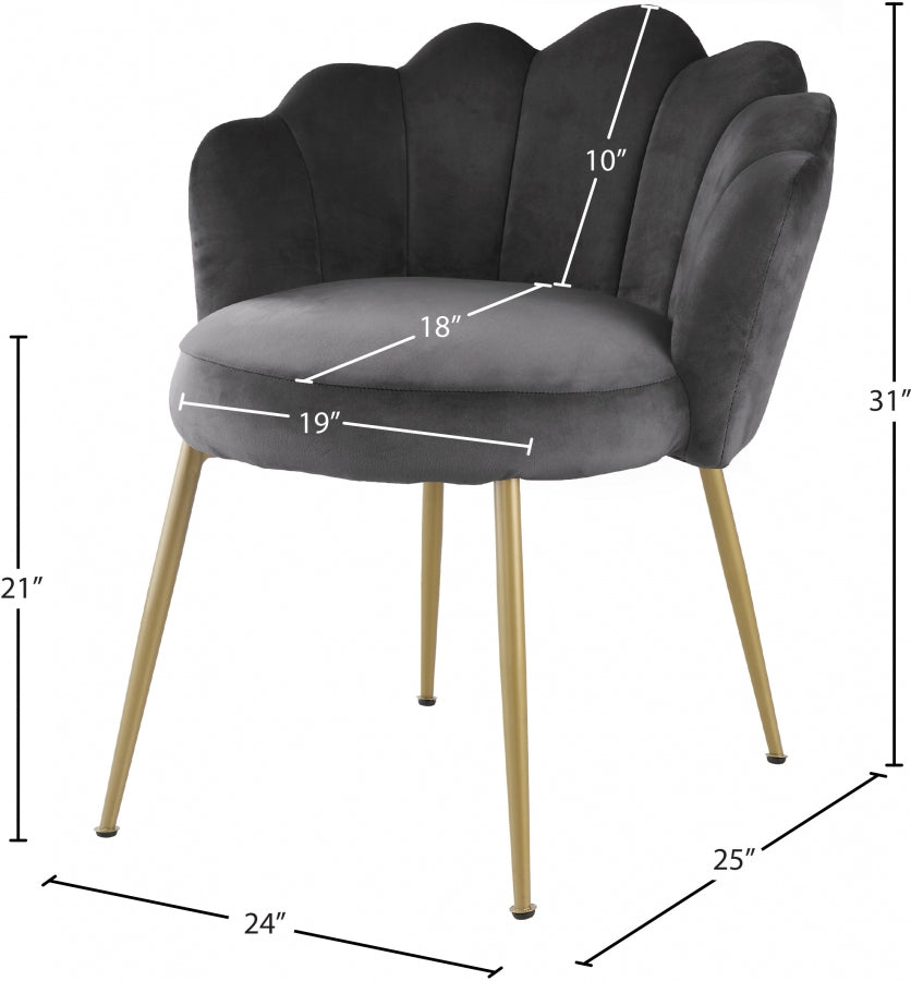 Chaise d'appoint/chaise de salle à manger en velours Claire