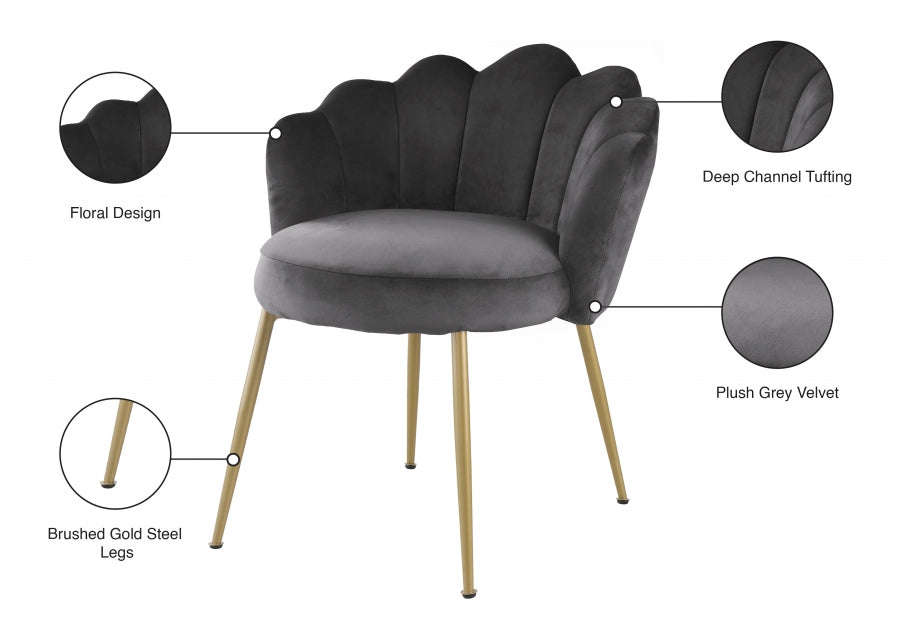 Chaise d'appoint/chaise de salle à manger en velours Claire